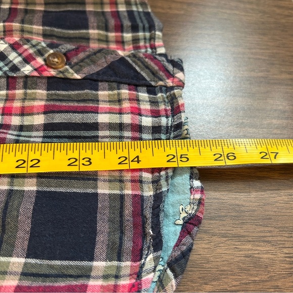 Abercrombie & Fitch Plaid Women’s Button Down Shirt - Navy and Red M - Picture 9 of 12